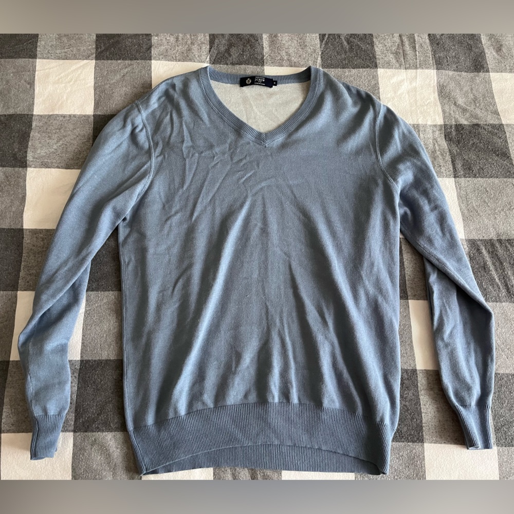 J CREW V NECK LIGHT BLUE SWEATER